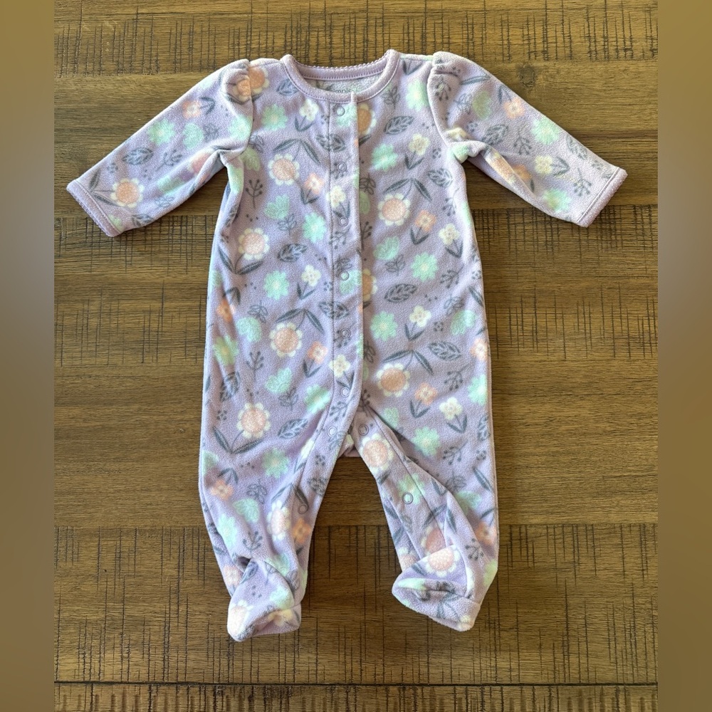 CARTER'S | Baby Girl Fleece Pajamas - 0-3 Months